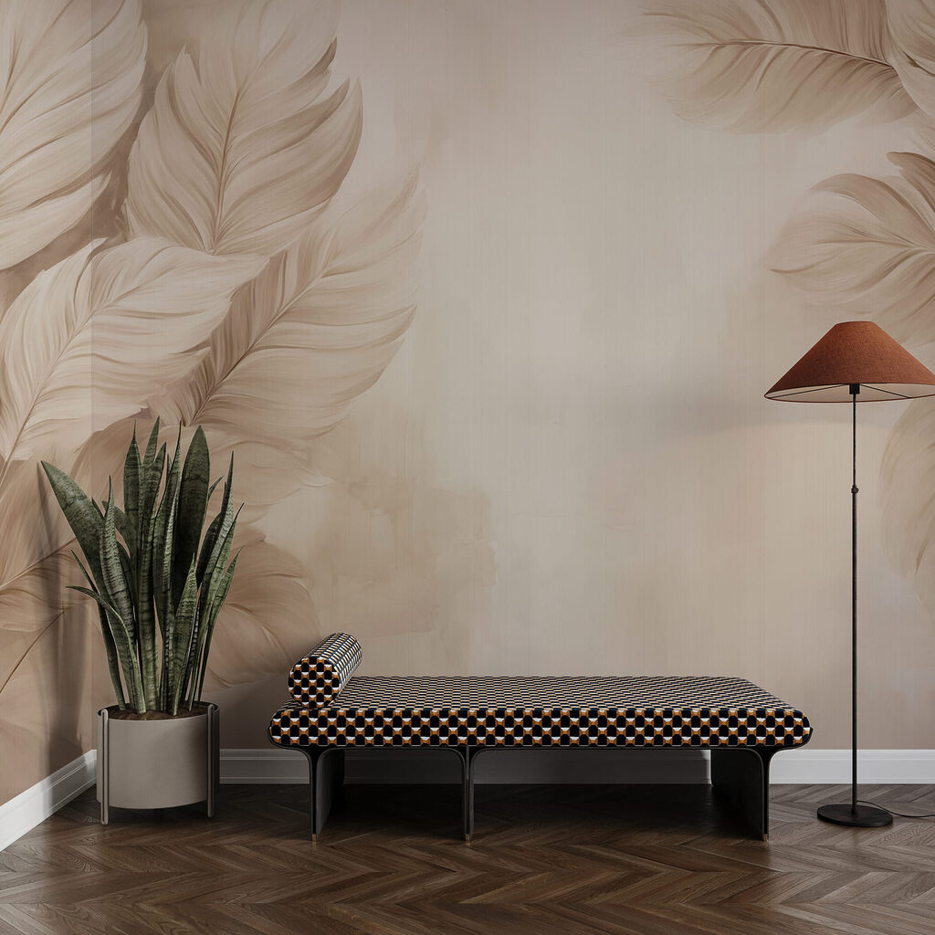 Folhas largas nas margens — interior 3