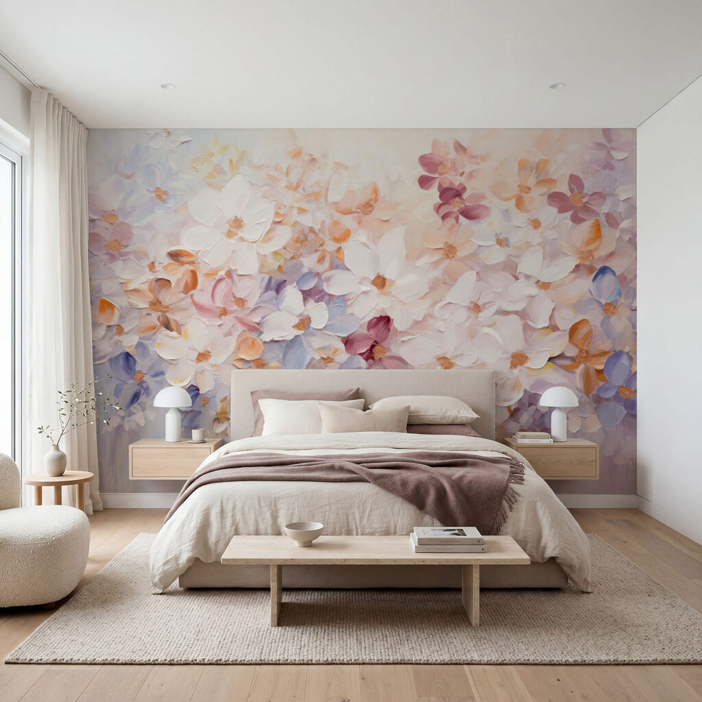 Mosaico de flores num interior