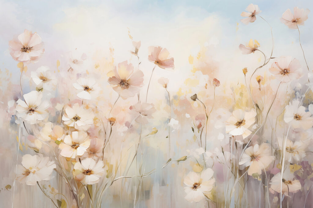 Pequenas flores em pastel — design completo