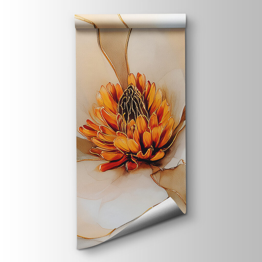 Duas flores com dourado — vista do produto