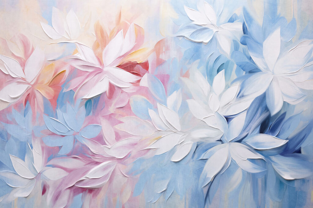 Flores em faixas frescas — design completo