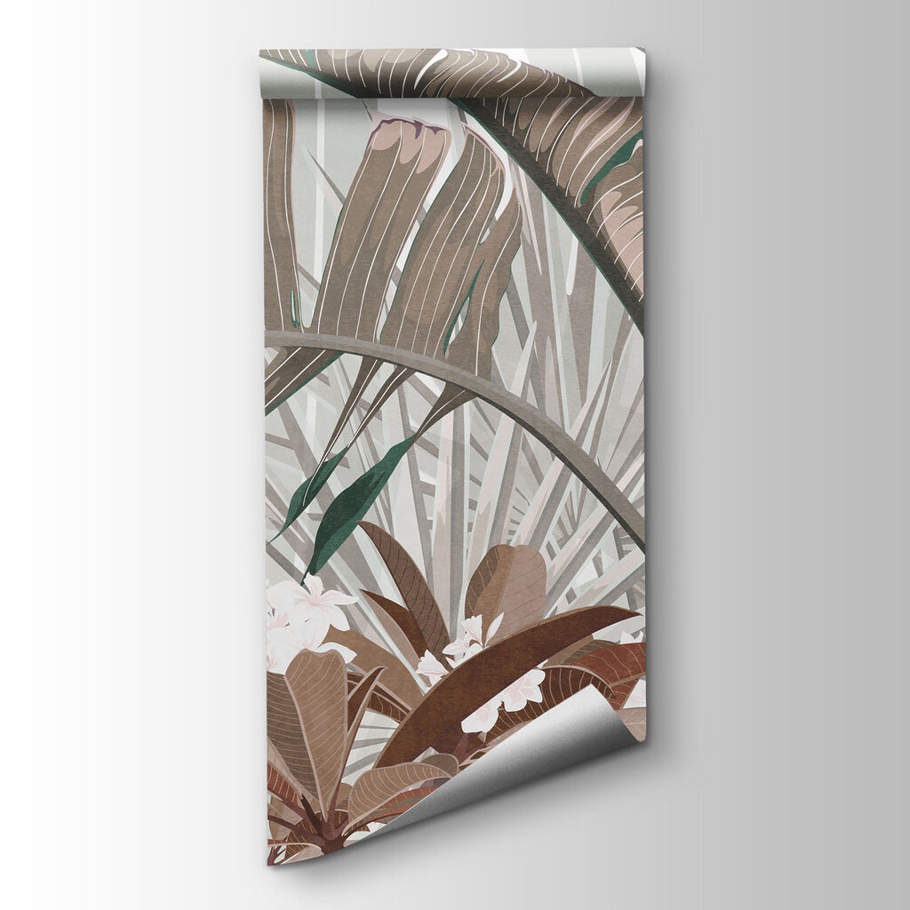 Folhas tropicais em gravura — vista do produto