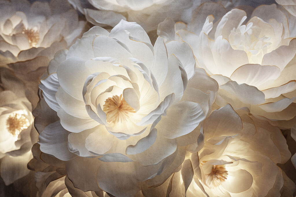 Rosas com luz dourada — design completo