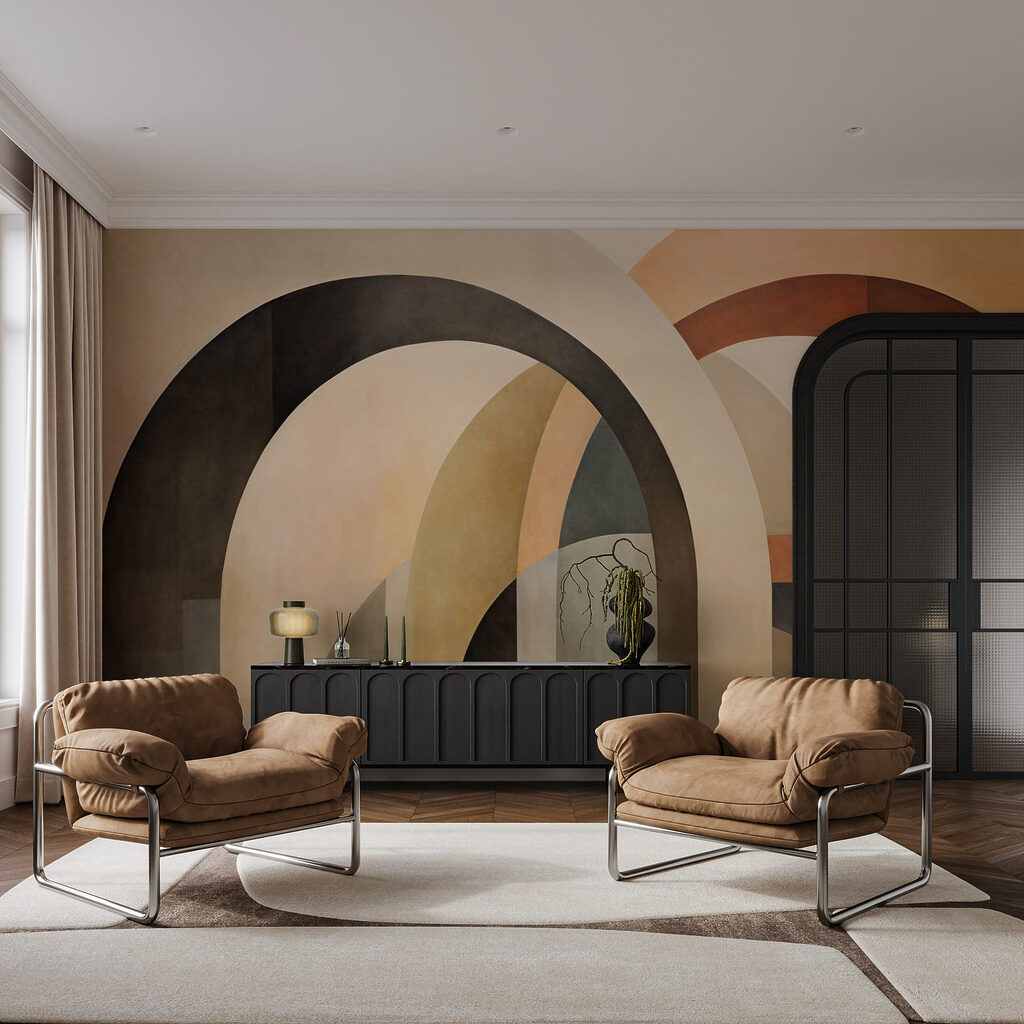 Arcos em camadas profundas num interior